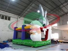 Children Tunnel Games Inflatable Bunny Bouncer For Party