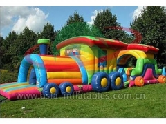 Inflatable Fun City, Outdoor Obstacle Course Tunnel For Challenge