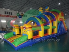 New Arrival Hot Sell Minion Inflatable Obstacle Challenge For Children