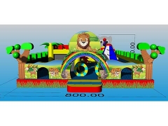 Inflatable Racing Game Commercial Jungle Inflatable Fun City Airpark Outdoor Fun City Supplier