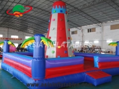 Commercial Palm Tree Design Inflatable Climbing Wall For Kids & Interactive Sports Games