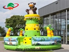 Party Bouncer Bear Theme Inflatable Climbing Tower Inflatable Bouncy Climbing Wall For Sale