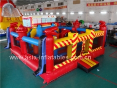 Indoor Sports Inflatable Fire Truck Bouncer Playground