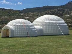 Commercial Inflatables White Inflatable Dome Tent with Two Dome Connection Together