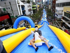 Long Water Slide On Street