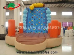 Party Use Exciting Inflatable Climbing Wall And Slide Big Blow Up Rock Climbing Wall